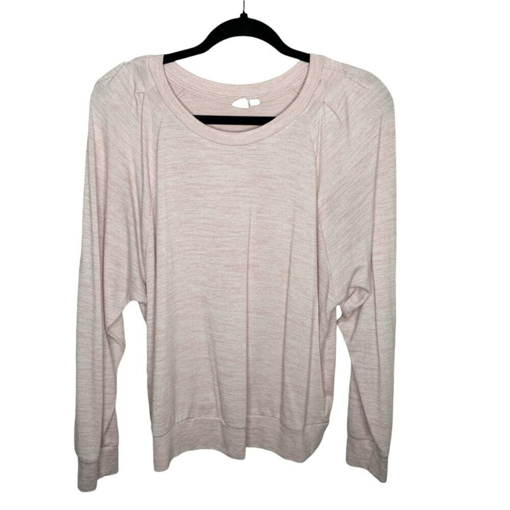 GAP / baby blush pink space dye long sleeve ruched sweater / S